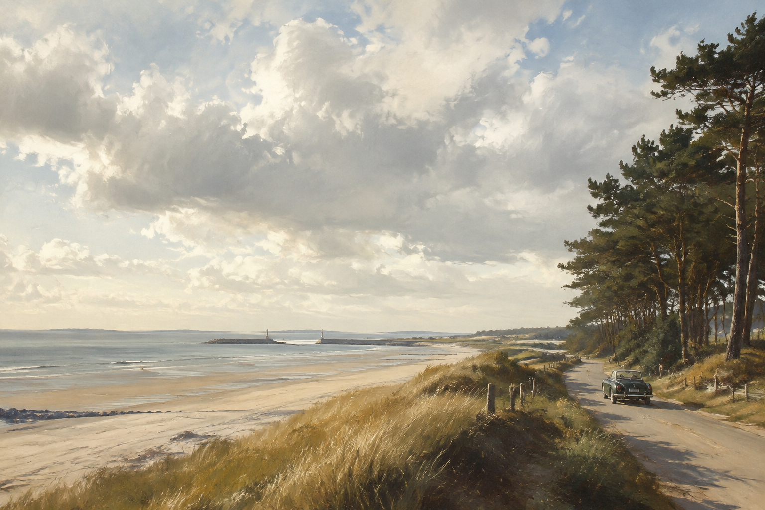 Original Norfolk coast artwork accompanying the Happisburgh Lighthouse guide